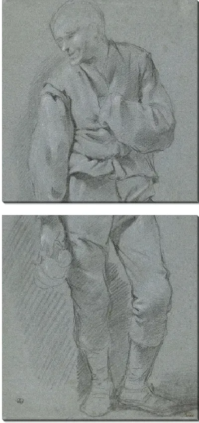 Картина Этюд стоящего человека с пивным кувшином в руке