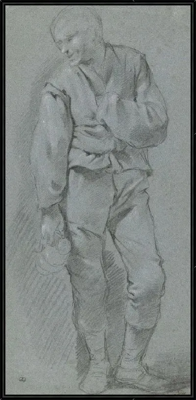 Картина Этюд стоящего человека с пивным кувшином в руке