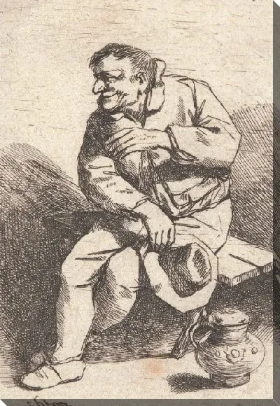 Картина Сидящий человек с шляпой в правой руке