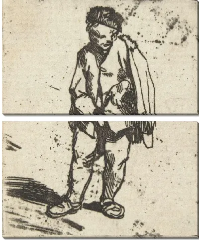 Стоящий мужчина с плащом через плечо