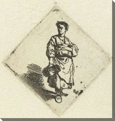 Стоящая женщина с кувшином в правой руке