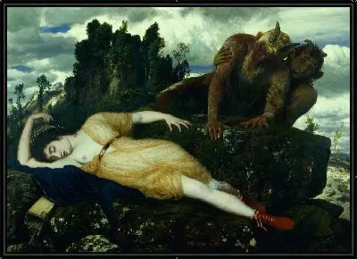 Картина Спящая Диана, наблюдаемая двумя фавнами