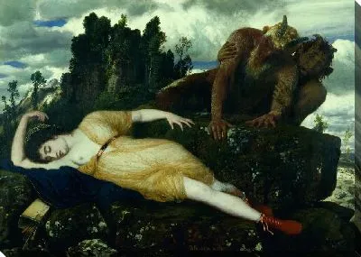 Картина Спящая Диана, наблюдаемая двумя фавнами