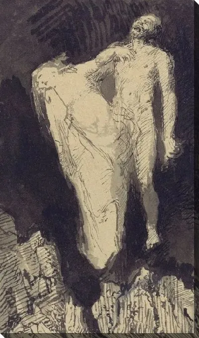 Картина Паоло и Франческа в аду (после Божественной комедии Данте, Inferno, Canto 5)