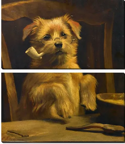 Модульная картина Собака и муштук (Dog and mushtuk)