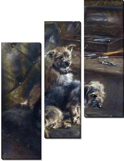 Модульная картина Собаки и чемоданы (Dogs and Cases)