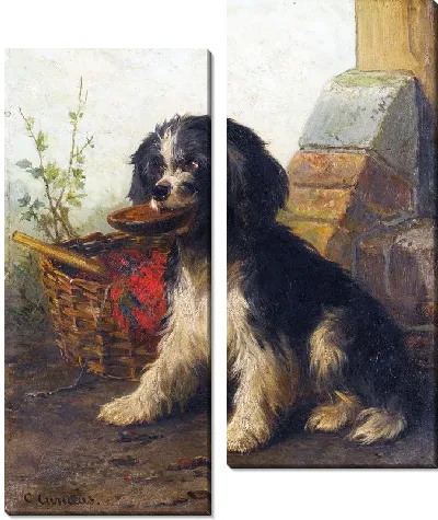 Модульная картина Пес и игра (The dog and the game)