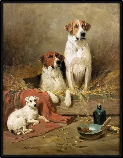 Картина Гончии и терьер (Foxhounds and a Terrier)