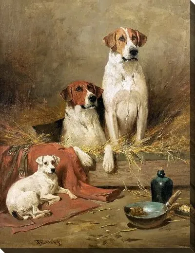 Картина Гончии и терьер (Foxhounds and a Terrier)
