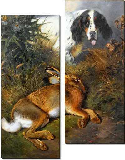 Картина Английский сеттер с зайцем (An English Setter with Hare)