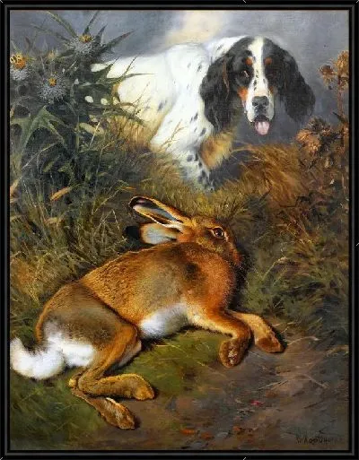 Картина Английский сеттер с зайцем (An English Setter with Hare)