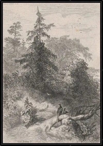 Картина Два фазана в лесу