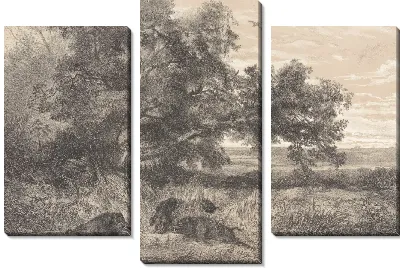 Картина Кабаны в пруду