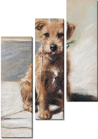 Модульная картина Щенок и поводок (The puppy and leash)