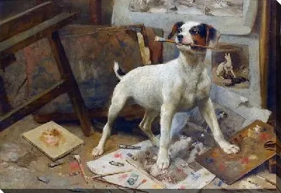 Картина маслом Щенок (The puppy)