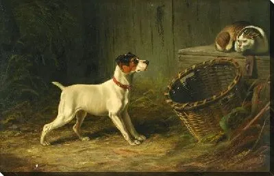 Картина маслом Собака и кошка (Dog and Cat)