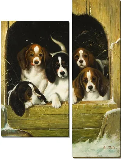 Модульная картина Щенки (Puppies) №3