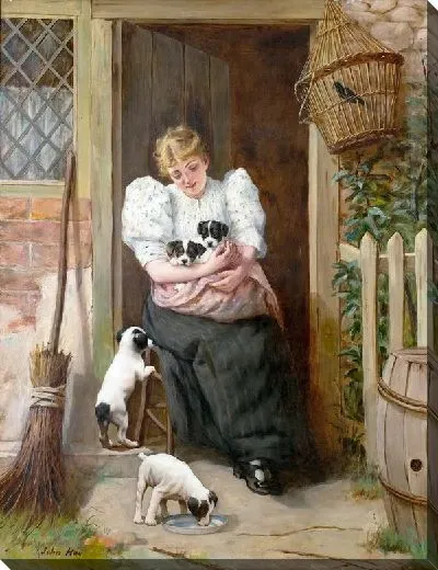 Постер Девушка с собаками (Girl with dog)