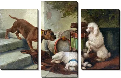 Модульная картина Собаки  и обезьянка (Dog and monkey)