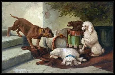 Картина Собаки  и обезьянка (Dog and monkey)