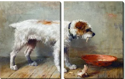 Модульная картина Собака ест (Dog eats)