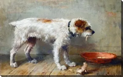 Картина маслом Собака ест (Dog eats)