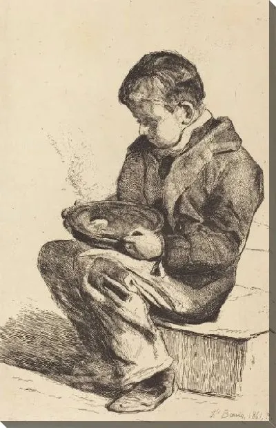 Картина Мальчик ест суп