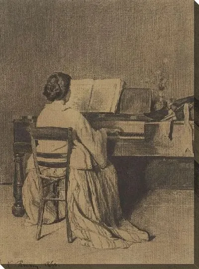Картина Женщина за роялем, вид сзади