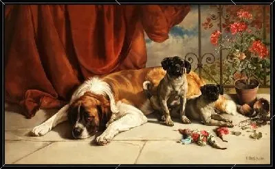Картина Собака и щенки (Dog and Puppys)