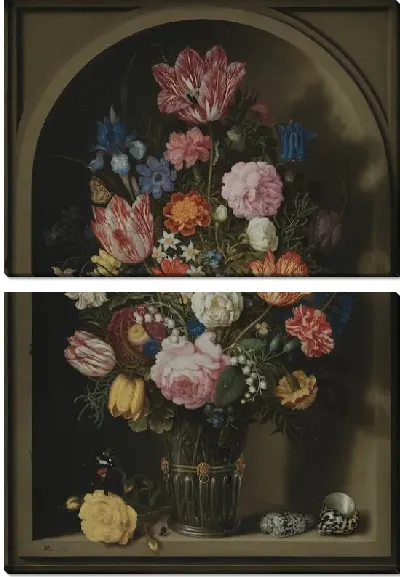 Картина Букет цветов в каменной нише