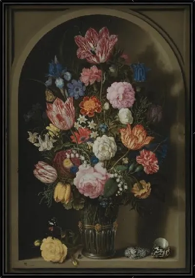 Картина Букет цветов в каменной нише