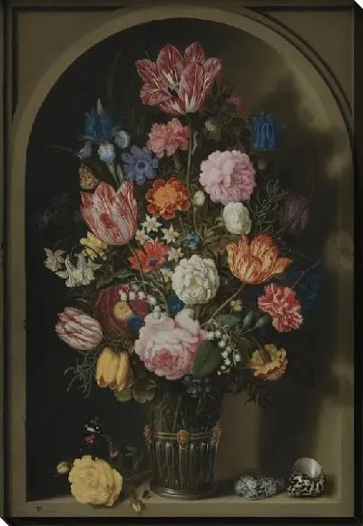 Картина Букет цветов в каменной нише