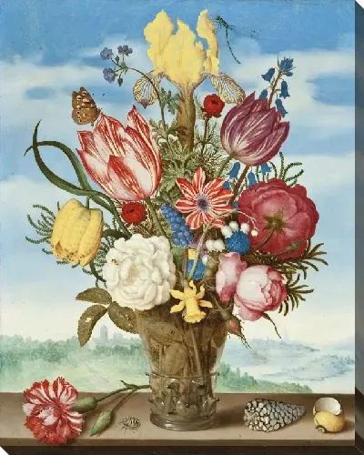 Картина Букет цветов на карнизе