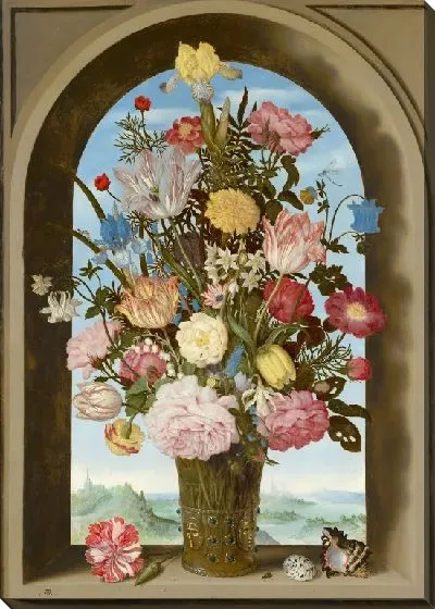 Картина Ваза с цветами в окне