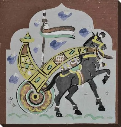 Картина Колесница с национальным флагом