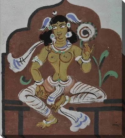 Картина Сидящая фигура с парой крыльев на голове