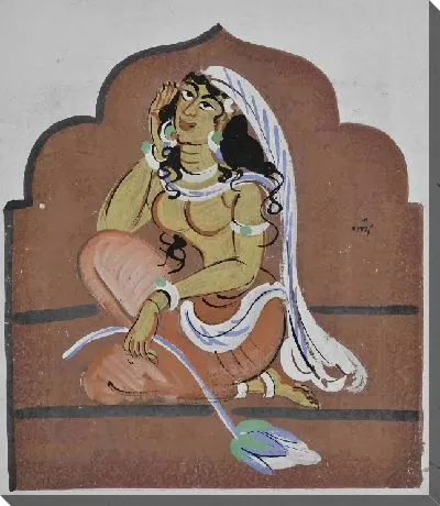 Картина Дама с лотосом