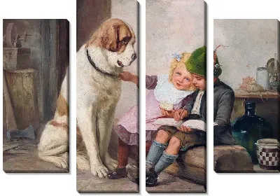 Картина Дети и собака (Children and dog)