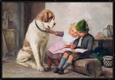 Картина Дети и собака (Children and dog)