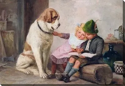 Картина Дети и собака (Children and dog)
