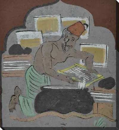 Картина Изготовление бумаги