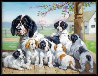 Картина Собака и щенки (Dog and Puppy) №3