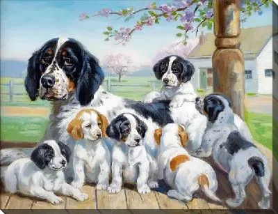 Картина Собака и щенки (Dog and Puppy) №3