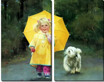 Картина Девочка с собакой (Girl with dog)