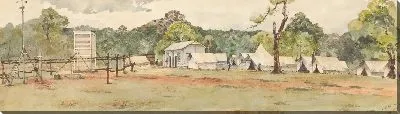 Картина Первый обзорный лагерь на месте Канберры