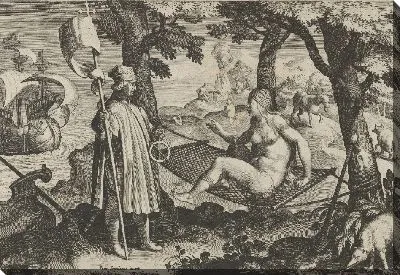 Картина Новые изобретения современности [Нова Реперта], Открытие Америки, пластина 1