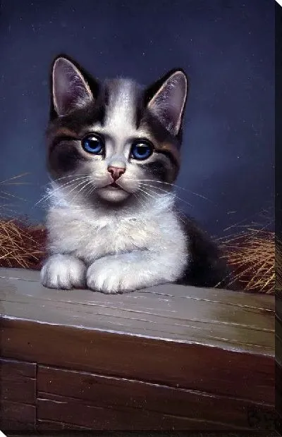 Картина маслом Котенок (Kitten) №2