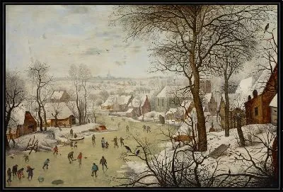 Зимний пейзаж с ловушкой для птиц