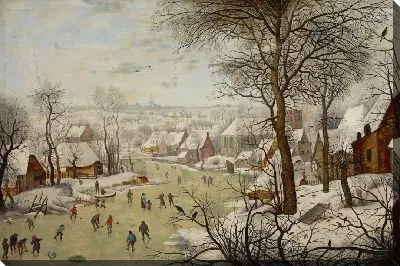 Зимний пейзаж с ловушкой для птиц