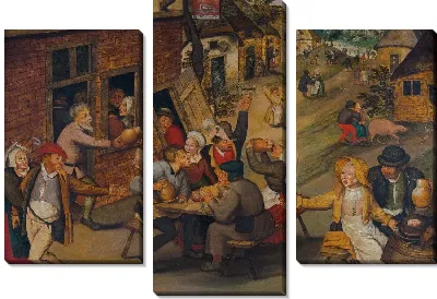 Крестьяне веселятся возле таверны "Лебедь"